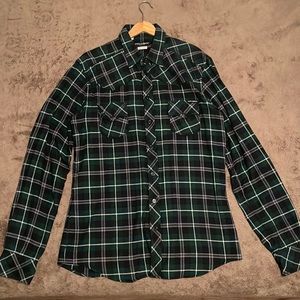 Dolce & Gabbana SICILIA Green Plaid Long Sleeve Shirt